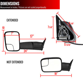 Spec D Towing Mirrors (Power): Dodge Ram 1994 - 1997