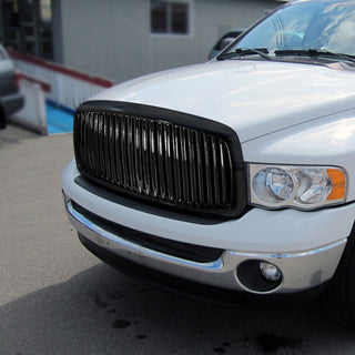 Spec D Glossy Black ABS Vertical Grille: Dodge RAM 1500 2002-2005 / RAM 2500 3500 2003-2005