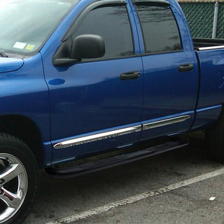 Spec D 3" Black SS Side Step Nerf Bars: Fits Dodge Ram 2002-2009 Quad Crew Cab
