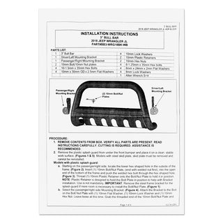Spec D 3" Black SS Bull Bar: Jeep Wrangler JL 2018-2024 / Gladiator 2020-2024
