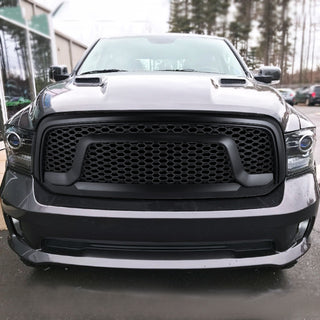 Spec D Rebel Style Grille (Matte Black, Honeycomb): Ram 1500 2013 - 2018