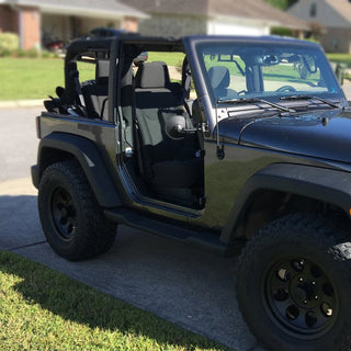Spec D Side Mirrors (Round, Quick Release): Jeep Wrangler 1997 - 2018