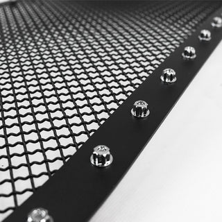 Spec D Stainless Steel Grille Insert (Rivet Style, Black Mesh): Dodge Ram 2002 - 2005