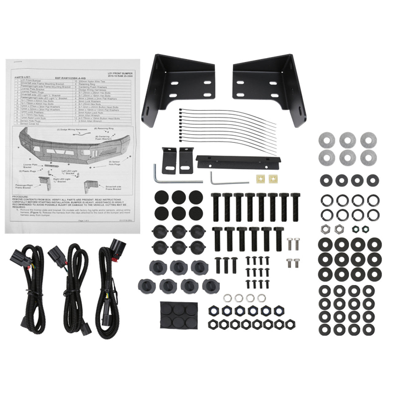 Spec D Heavy-Duty Steel Front Bumper w/ LED's: Dodge Ram 2500 / 3500 2010 - 2018