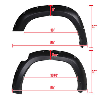 Spec D 2" Wide Smooth Polypropylene Fender Flares: Ram 1500 2019-2024 excl Rebel/TRX/Classic