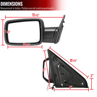Spec D Driver Mirror w/ Turn Signal Light & Puddle Light (Manual-Fold, Black): Ram 2013 - 2018