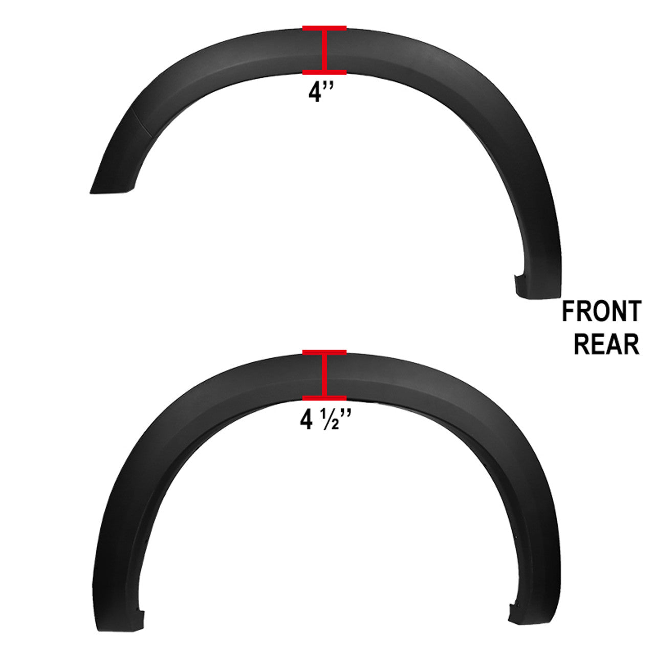 Spec D Factory Style Fender Flares (Smooth Black, 4pc): Dodge Ram 1500 2009 - 2018