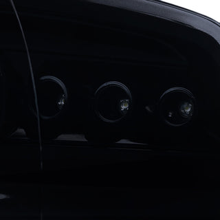 Spec D Dual Halo Projector Headlights Glossy Black Smoked Lens: Fits Ram 1500 / 2500 / 3500 2009-2024