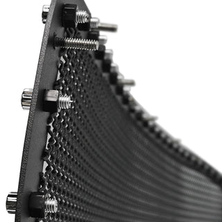 Spec D Stainless Steel Grille Insert (Rivet Style, Black Mesh): Dodge Ram 2002 - 2005