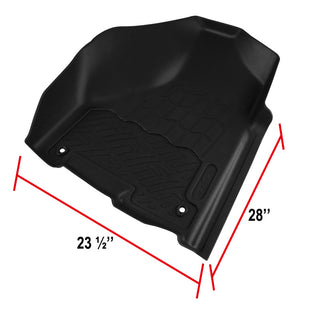 Spec D HD Rubber Front Floor Mats 2 PC: Dodge Ram Quad Cab 1500 2009-2018
