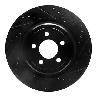 DFC 06-23 Dodge Charger Rear Right Drilled & Slotted Black Brake Rotor – Precision-Cut and Durable Replacement