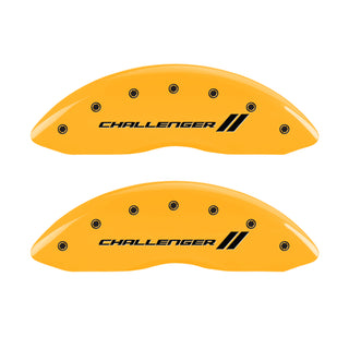 MGP 4 Caliper Covers Engraved F & R Stripes/Challenger Yellow Finish Black Char 2006 Dodge Charger
