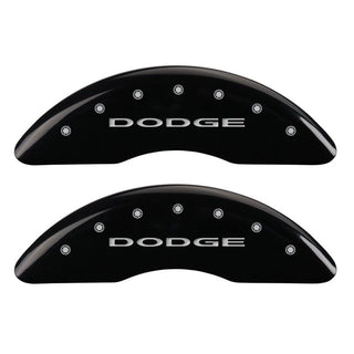 MGP 4 Caliper Covers Engraved Front & Rear With out stripes/Dodge Black finish silver ch
