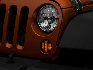 Raxiom Axial Series Smoked LED Front Turn Signals: Fits Most Jeep Wrangler Models (2007-2018)