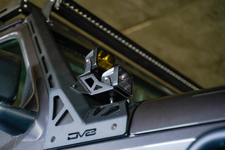 DV8 Offroad A-Pillar Dual Light Pod Mounts: Jeep Wrangler JL 2018-2026 / Gladiator JT 2020-2026 w/ LBJL-10
