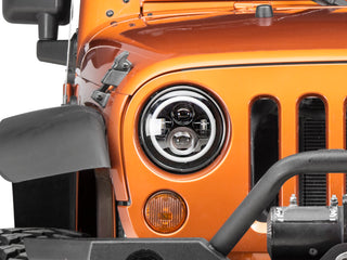 Raxiom Axial Halo Headlights w/ DRL Amber Signals Clear Lens: Jeep Wrangler TJ/JK 1997-2018 4.0L I6 / 3.8L V6