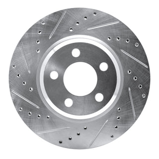 DFC 05-23 Chrysler 300 Front Left Drilled & Slotted Silver Brake Rotor - Precision-Cut, Durable Iron Castings for Smooth Stopping
