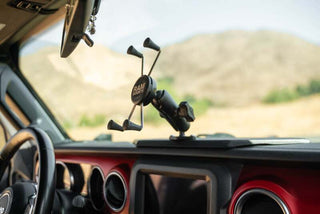 DV8 Offroad Device Dash Mount V2: Jeep Wrangler JL 2018-25 / Gladiator JT 2020-23 w/ 1/4" Bolt - Black