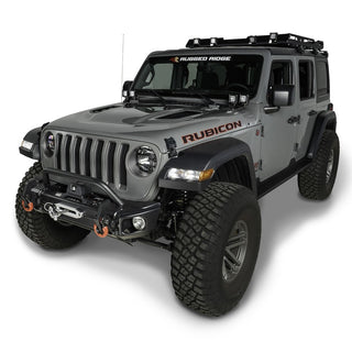 Rugged Ridge Arcus Front Bumper Tube Overrider Black (FRONT): Jeep Wrangler JL 2018-2025 3.6L/6.4L 392