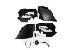 DV8 Offroad Black Aluminum Inner Fender (FRONT): Jeep Wrangler JK 2007-2018 w/ Rock Lights