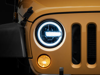 Raxiom 7-Inch LED Headlights w/ Halos: Jeep Wrangler 1997-2018 - Black Housing