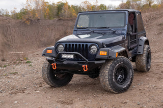 Bushwacker Trail Armor Hood Stone Guard and Front Corners Set: Fits Most Jeep Wrangler Models (1997-2006) - Black