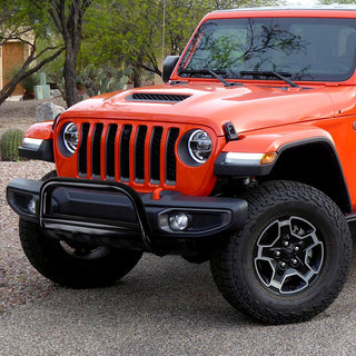 Spec D 3" SS Black Bull Bar Bumper Guard: Jeep Wrangler JL 2018-2022 / Gladiator 2020-2022