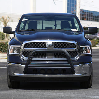 Spec D 3" Black SS Bull Bar w/ Skid Plate: Dodge Ram 1500 2009-2018