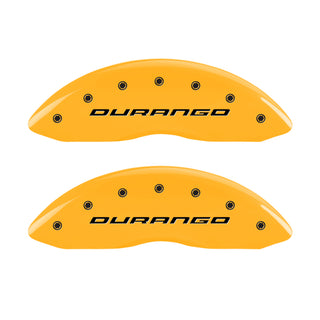 MGP 4 Caliper Covers Engraved Front & Rear Durango Yellow Finish Black Char 2007 Dodge Durango