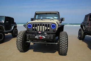 ORACLE Lighting Surface Mount LED Headlight Halo Kit Blue: Jeep Wrangler 2007-2017 3.6L/3.8L V6