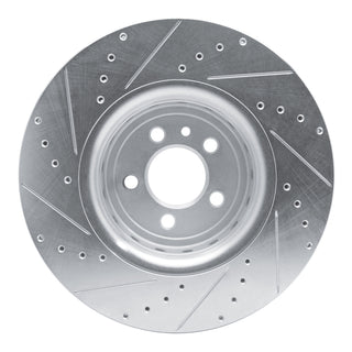 R1 Concepts Front Right Brake Rotor Drilled & Slotted (FRONT): Dodge Charger 2011-2023 5.7L Hemi - Silver