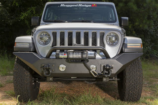Rugged Ridge Spartan Front Bumper HCE w/Overrider (FRONT): Fits Jeep Wrangler JL/Gladiator JT 2018-2025 3.6L/3.0L EcoDiesel