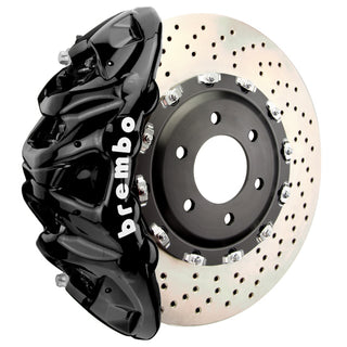 Brembo GT 8-Piston Front Big Brake Kit (Black, Drilled): Jeep Grand Cherokee 2022 - 2025 (All Models, Including L)