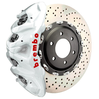 Brembo GT 8-Piston Front Big Brake Kit (White, Drilled): Jeep Grand Cherokee 2022 - 2025 (All Models, Including L)