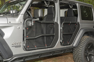 Rugged Ridge Fortis Tube Door Covers Rear Pair Black (REAR): Jeep Wrangler JL/JLU 2018-2024 3.6L/6.4L 392