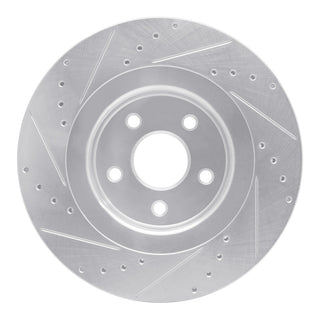 R1 Concepts Front Right Brake Rotor Drilled & Slotted (FRONT): Jeep Grand Cherokee 2005-2010 6.1L SRT8 - Silver