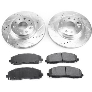 PowerStop Z23 Evolution Sport Brake Kit Drilled & Slotted (FRONT): Jeep Wrangler 2018-2024 2.0L/3.6L