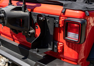 Rampage Offroad Jack Mount: Jeep Wrangler JL 2007-2019 w/ Locking Pin - Black