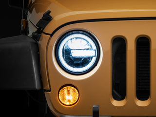Raxiom 7-Inch LED Headlights w/ Halos: Jeep Wrangler 1997-2018 - Black Housing