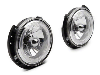 Raxiom LED Halo Headlights 7-Inch Round Chrome Housing (FRONT): Fits Most Jeep Wrangler Models (2007-2018)