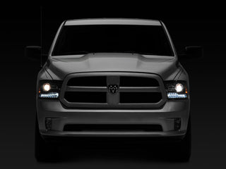 Raxiom LED Halo Headlights w/ Switchback Turn Signals (Clear Lens, Black Housing): Fits Most Hemi Models
