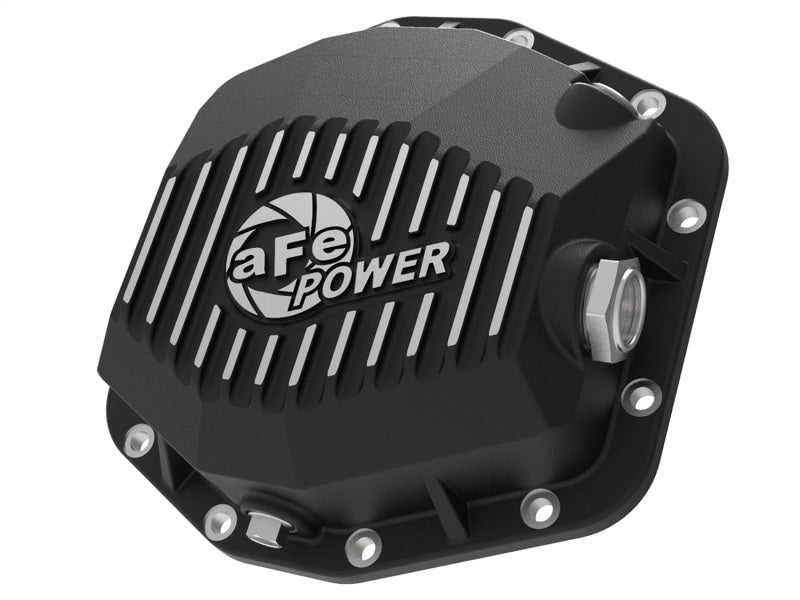 AFE Pro Series Rear Differential Cover (Black w/Machined Fins): Jeep Wrangler JL 2018 - 2025 (w/ Dana M220)