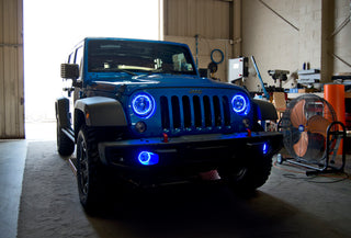 ORACLE Lighting LED Fog Light Halo Kit Blue: Jeep Wrangler 2007-2017 3.6L/3.8L