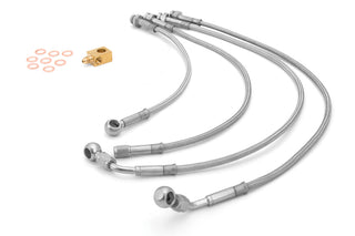 Rugged Ridge Brake Hose Kit Braided SS: Jeep Wrangler 2007-2018 3.8L/3.6L V6 / 2.0L Turbo