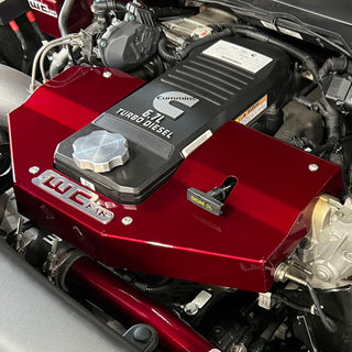 Wehrli 13-23 Dodge Cummins 6.7L Fabricated Aluminum Engine Cover - WCFab Red