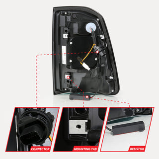 ANZO 19-24 RAM 1500 (Factory Halogen Models) Full LED Tail Lights SeqSig Black - Pair