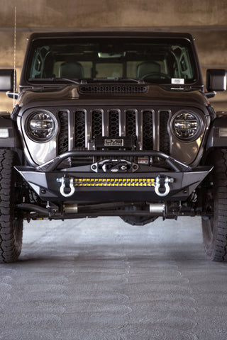 DV8 Offroad FS-1 Series Stubby Front Bumper: Fits Most Jeep Wrangler / Gladiator Models (2018-2026) - Black Powder Coat