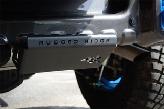 Rugged Ridge Hitch Skid Plate 2in Receiver - Textured Black: Fits Most Jeep Wrangler / Gladiator Models (2007-2026)