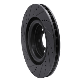 DFC 05-23 Chrysler 300 Front Right Drilled & Slotted Black Brake Rotor