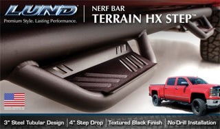 LUND Terrain HX Step Nerf Bars Black: Fits Ram 1500 Crew 2009-2015 3.6L/5.7L